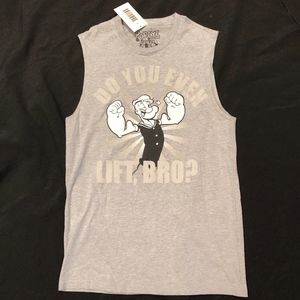 Popeye Goodie Two Sleeves Workout Tank-Size SM